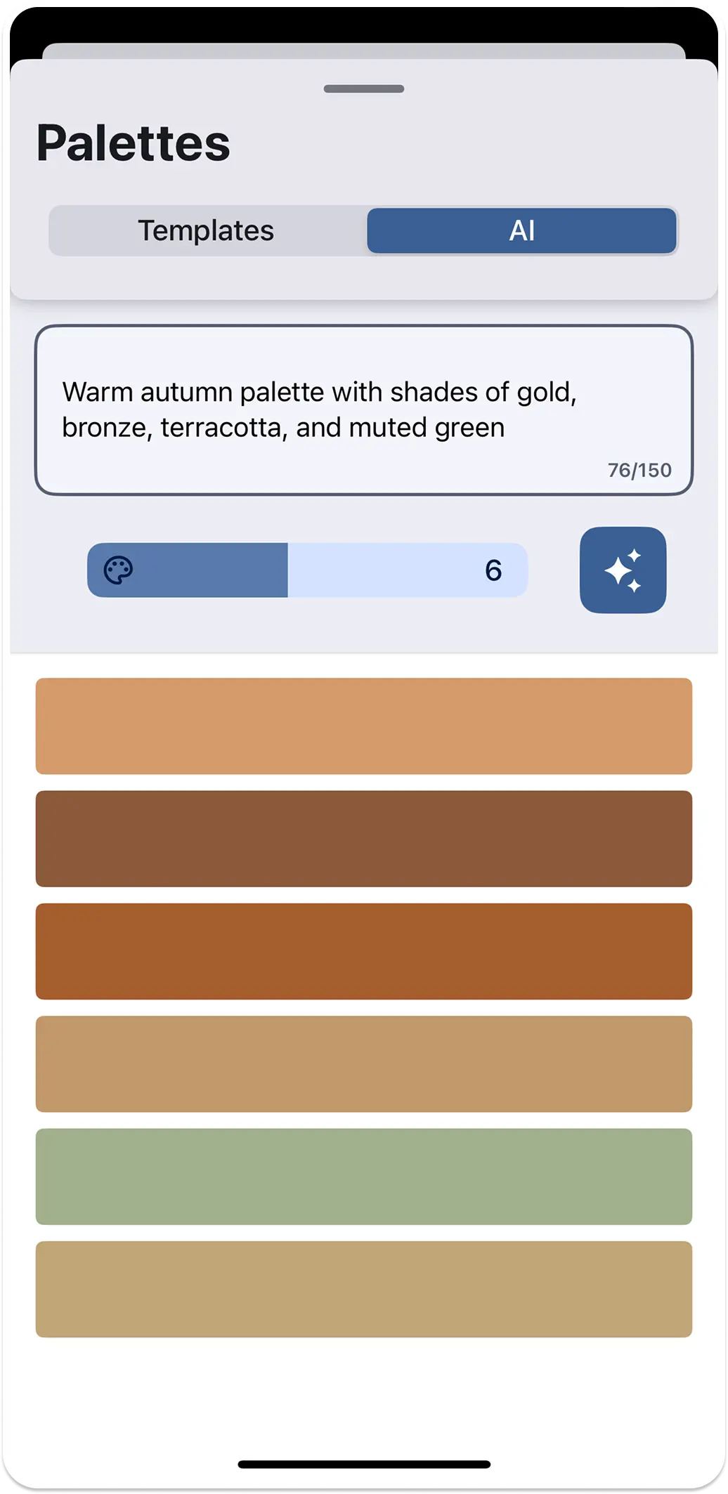 AI palette generation
